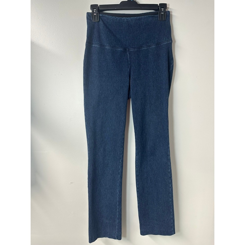 Lysse | Tummy Control Straight Leg Denim Pull on Pants Dark Wash | Size S